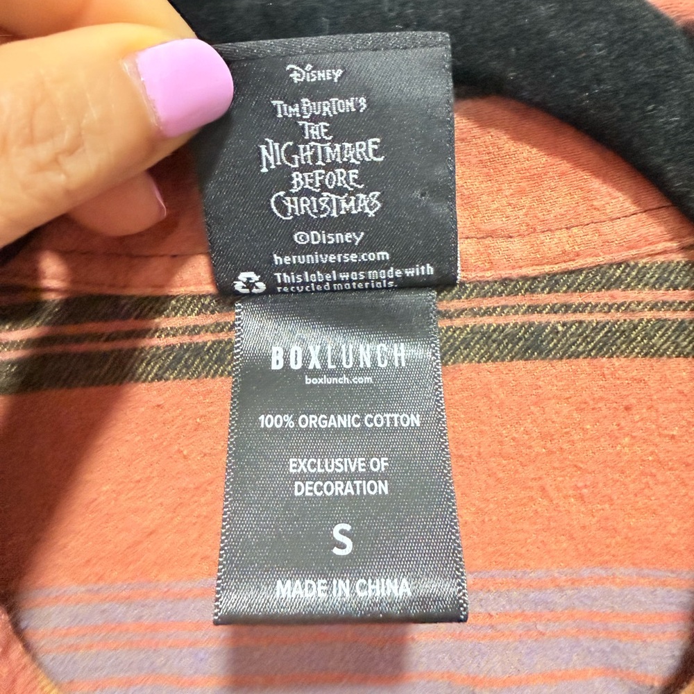 Disney The Nightmare‎ Before Christmas Sally Striped Flannel Shirt S - Picture 3 of 10